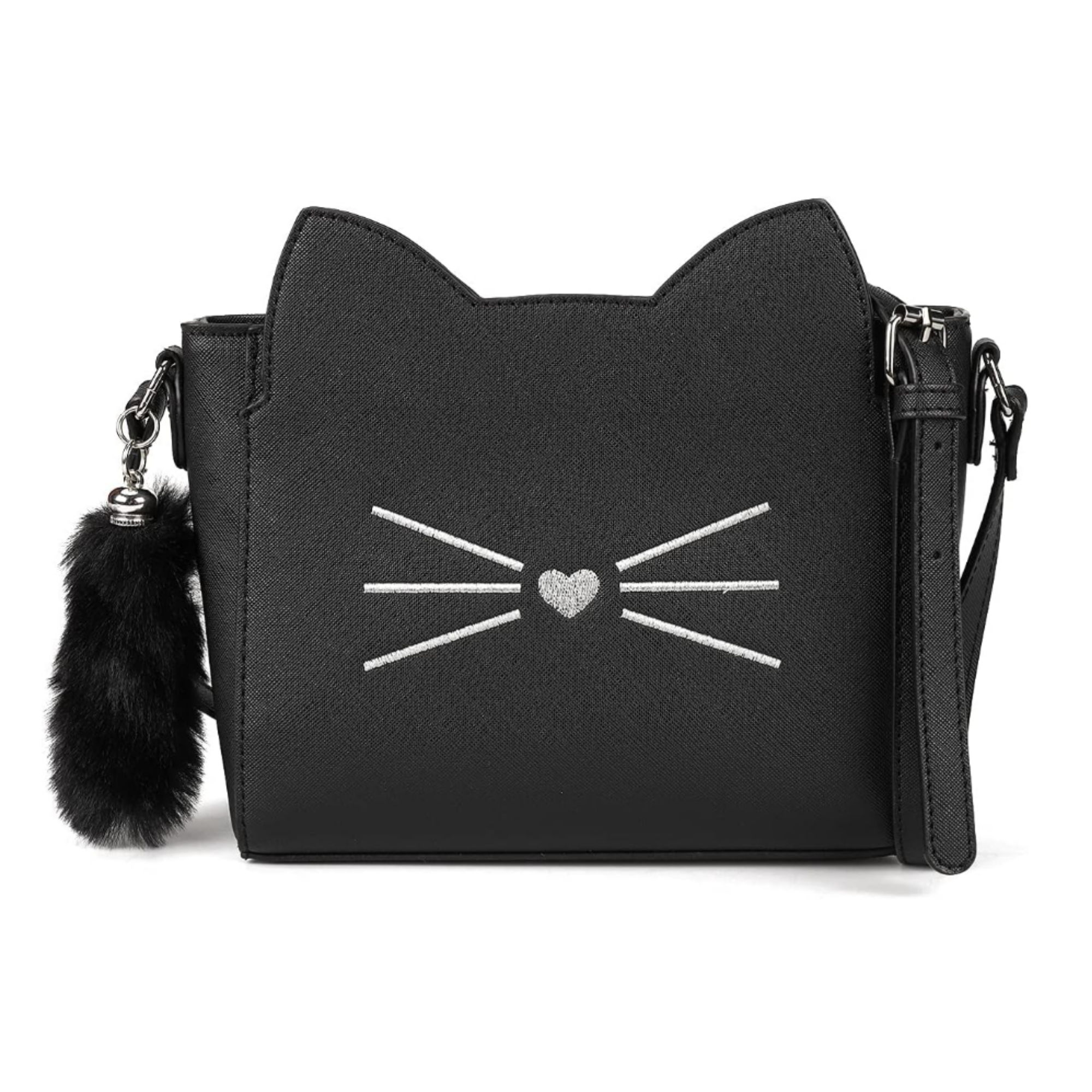 Small Crossbody Purses for Teen Girls,Cute Cat Girl Purse with Pendant PU Leather Shoulder Bags and Cross Body Handbags