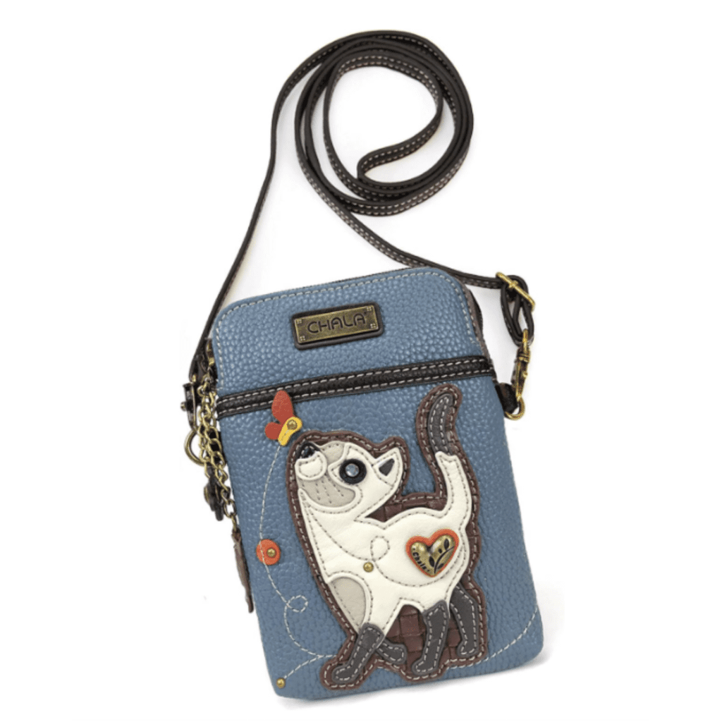 CHALA Cell Phone Crossbody Purse-Women PU Leather/Canvas Multicolor Handbag with Adjustable Strap