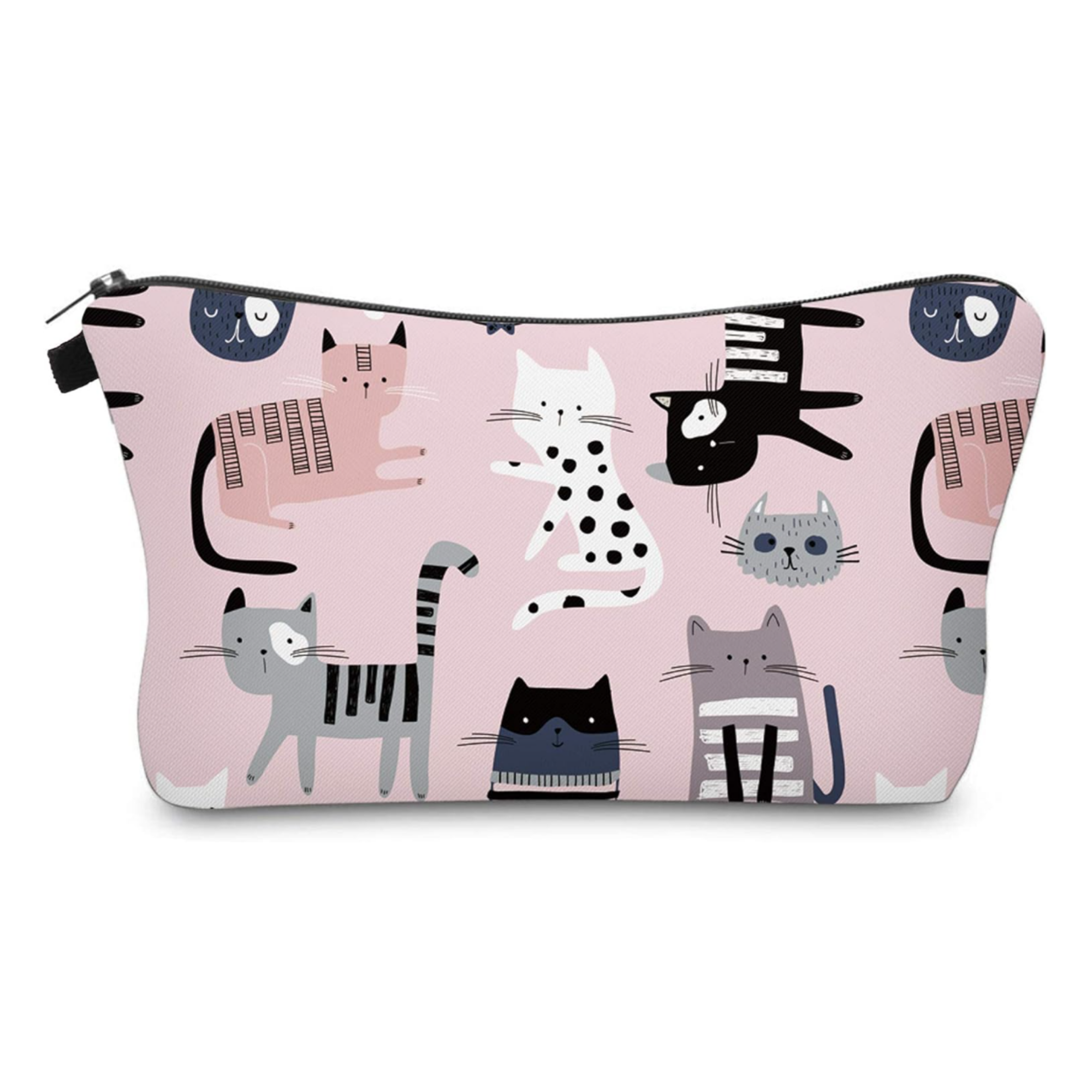 Cute Travel Makeup Bag Cosmetic Bag Small Pouch Gift for Women (Pink Cat)