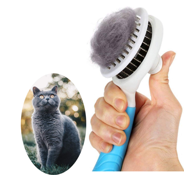 Cat Grooming Brush, Self Cleaning Slicker Brushes for Dogs Cats Pet Grooming Brush Tool Gently Removes Loose Undercoat, Mats Tangled Hair Slicker Brush for Pets Massage-Self Cleaning-Upgraded