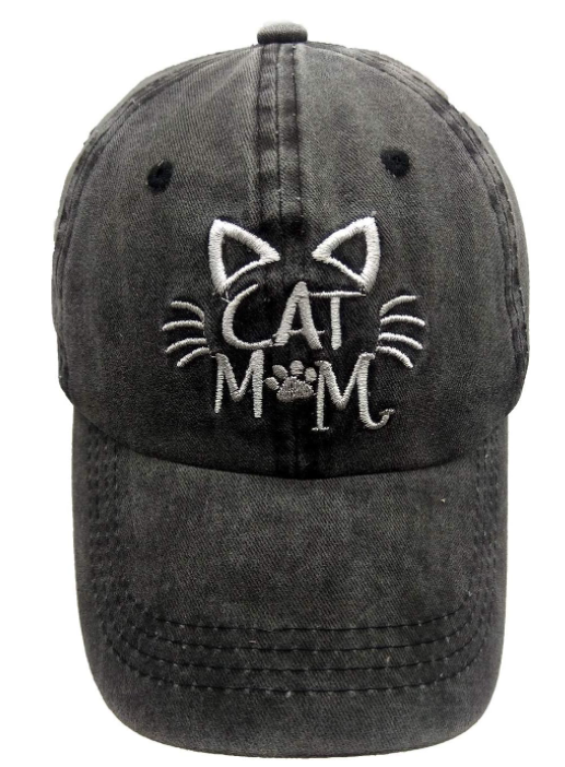 OASCUVER Cat Mom Hats, Mama & Papa Bear Baseball Cap Denim Cotton Adjustable Unisex Hat