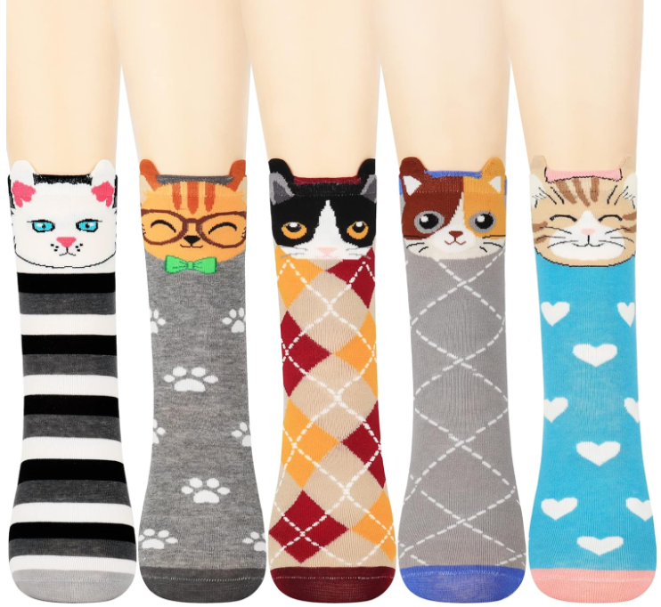 Jeasona Women's Cat Socks Cat Gifts Cute Animal Socks Dog Owl Gifts for Women