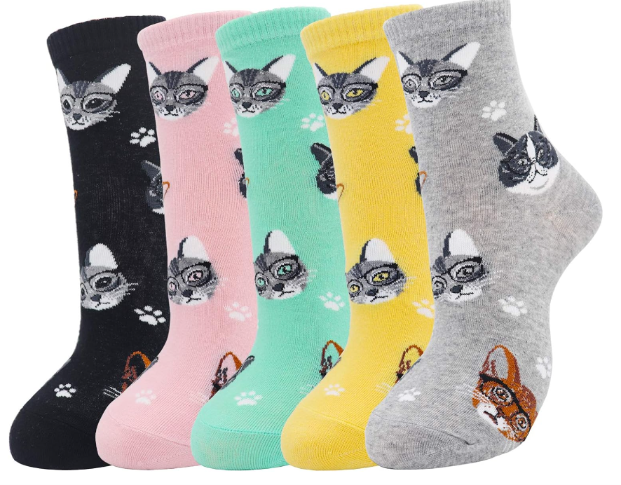 Jeasona Women's Cat Socks Cat Gifts Cute Animal Socks Dog Owl Gifts for Women