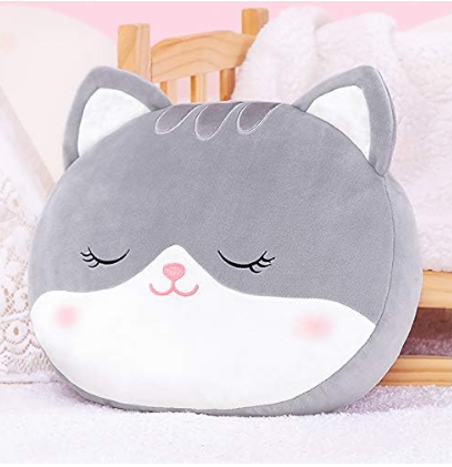 Lazada Kids Pillow Cat Plush Pillows Toy Soft Gift Baby Girl Gifts Gray 15 Inches