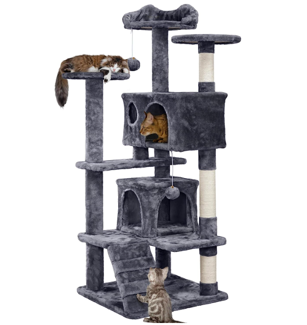 Yaheetech 54in Cat Tree Tower Condo Furniture Scratch Post for Kittens Pet House Play