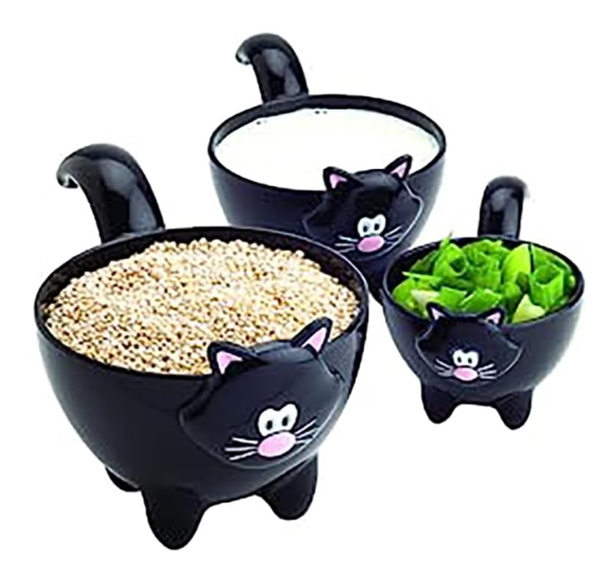 Joie Meow Cat Stackable Kitchen Measuring Cups Set, Colors May Vary