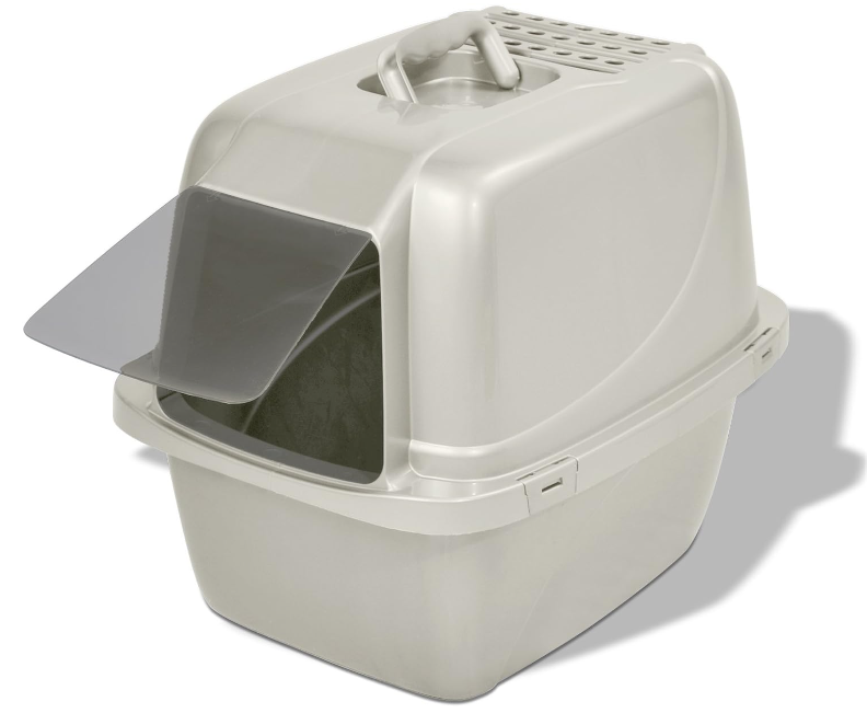 Van Ness Pets Odor Control Large Enclosed Cat Litter Box, Hooded, Pearl, CP6