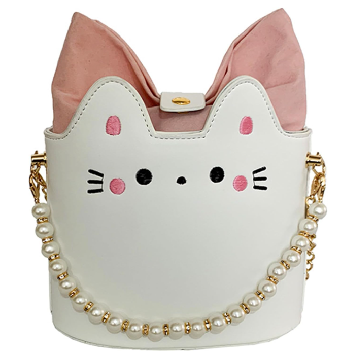 Kawaii Cat Purse Kitty Shaped Shoulder Crossbody Handbag For Girls