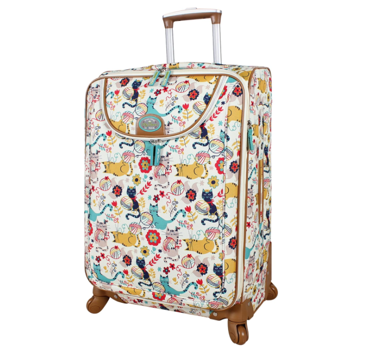 Lily Bloom Design Pattern 28" Luggage Softside Expandable With Double Spinner Wheels, Large Lightweight Suitcase Checked Bag For Women