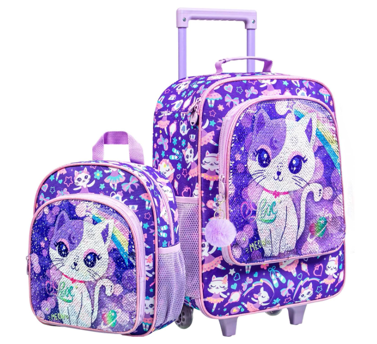 Kids Luggage for Boys Girls, Cute Rolling Wheels Suitcase for Toddler, Children Travel Carry on Suitcase