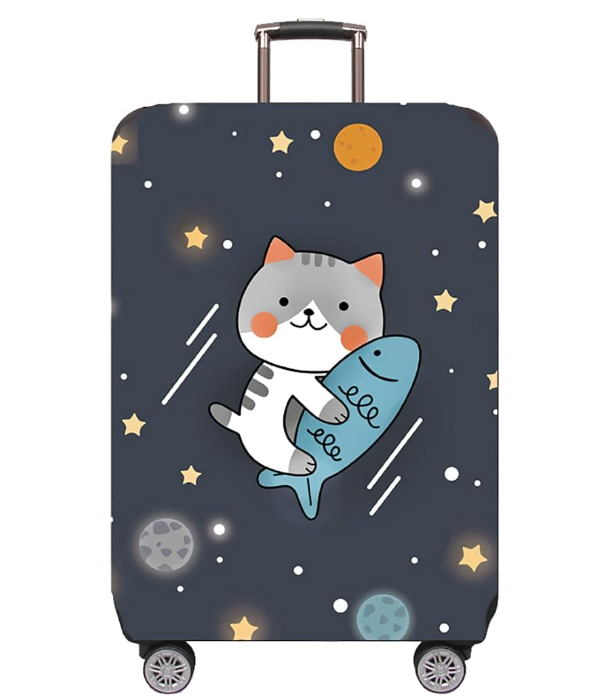 TRAVEL KIN Thickened Luggage Cover 18/24/28/32 Inch Suitcase Spandex Protective Cover (M(22-24 inches luggage), Kitten)