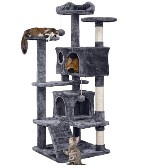 Yaheetech 54in Cat Tree Tower Condo Furniture Scratch Post for Kittens Pet House Play