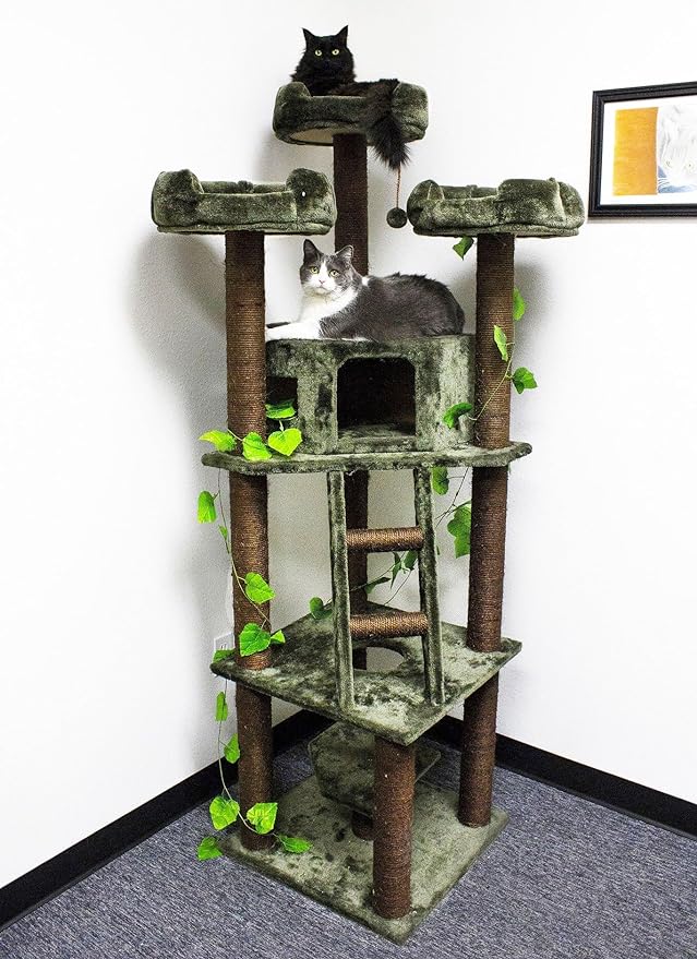 Extra Large Climbing Cat Tree Furniture for Active Cats, Beige