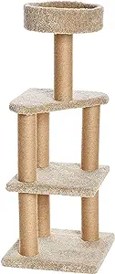 Amazon Basics - Cat Tree Indoor Climbing Activity Tower with Scratching Posts, multi-level, Large, 17.7" x 45.9", Beige