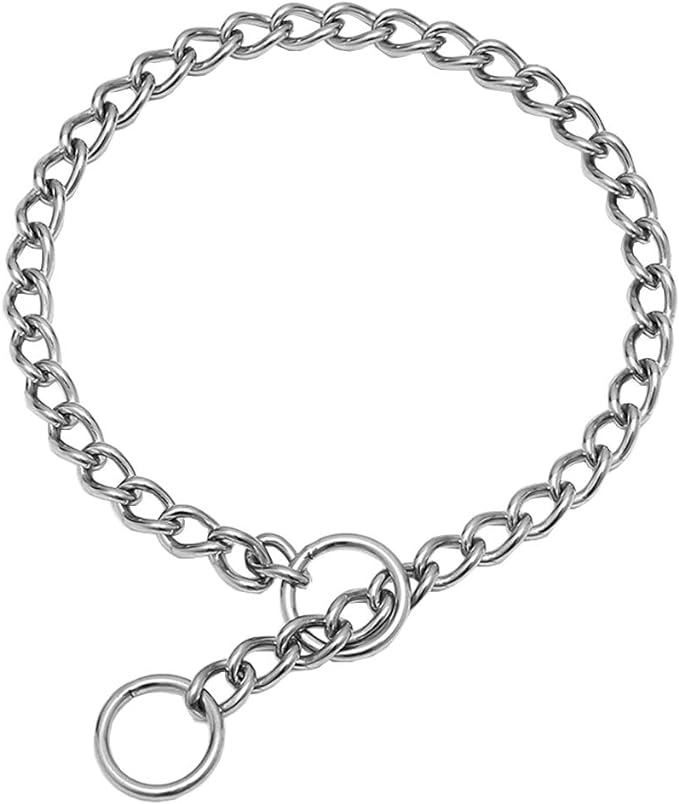 SGODA Chain Dog Training Choke Collar, 304 Stainless Steel