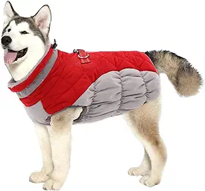 Lelepet Warm Dog Winter Coat Dog Coat Dog Cold Weather Coats Windproof Reflective Turtleneck Fleece Dog Jacket