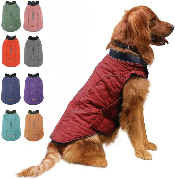 EMUST Dog Jackets for Winter, Thick Dog Clothes for Medium Dogs Boy