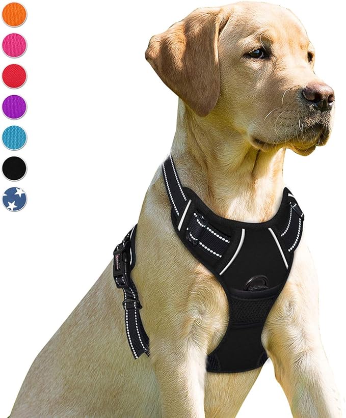 BARKBAY No Pull Dog Harness Front Clip Heavy Duty Reflective Easy Control Handle for Large Dog Walking