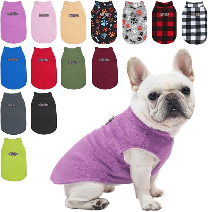 BEAUTYZOO Dog Fleece Vest Sweater Winter Jacket for Small and Medium Dogs with D-Ring Leash Cold Weather