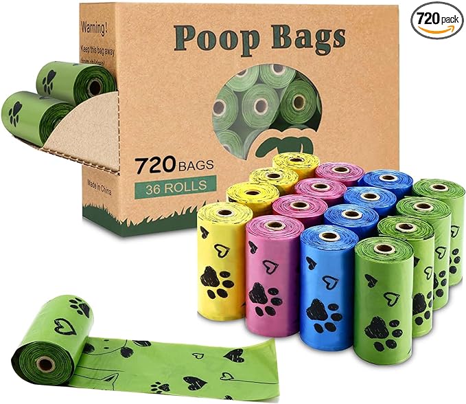 Biodegradable Dog Poop Bags: 720 Bags Extra Thick Strong Leak Proof Dog Waste Bags for Dogs with 1 Dispenser