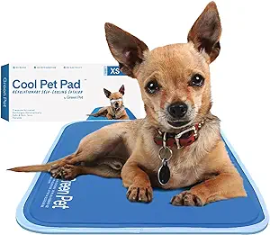 The Green Pet Shop Cool Pet Pad - Extra Small, Blue - Self-Cooling, Pressure Activated Mat for Dogs & Cats from 0-8 lbs - Non-Toxic Gel, No Water Needed