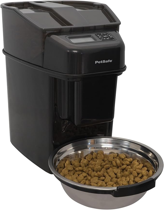 PetSafe Automatic Cat Feeder - Healthy Pet Simply Feed - Automatic Pet Feeder for Cats & Dogs - Timed Pet Feeder with Programmable Portion Control - Holds 24 Cups of Dry or Semi-Moist Dog or Cat Food