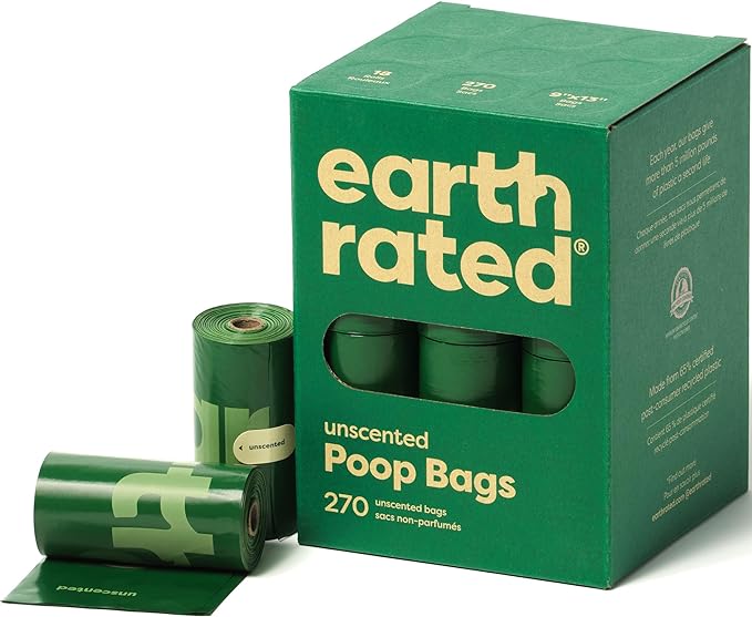 Earth Rated Dog Poop Bags, Guaranteed Leak Proof and Extra Thick Waste Bag Refill Rolls For Dogs, Unscented