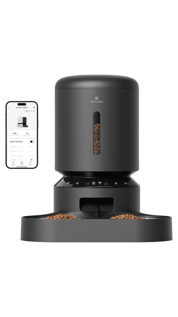 PETLIBRO Automatic Cat Feeder, 5G WiFi Pet Feeder for Two Cats or Dogs with Remote Control, 5L Cat Food Dispenser with Low Food Sensor, 1-10 Meals Per Day, Up to 10s Meal Call for Pets