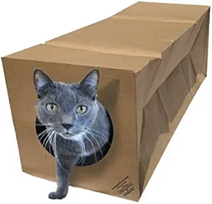 Hide and Sneak Collapsible Paper Cat Tunnel - Made in USA - Designed by a Feline Vet - Interactive Cat Toy - Cat Enrichment Toy - Hideaway