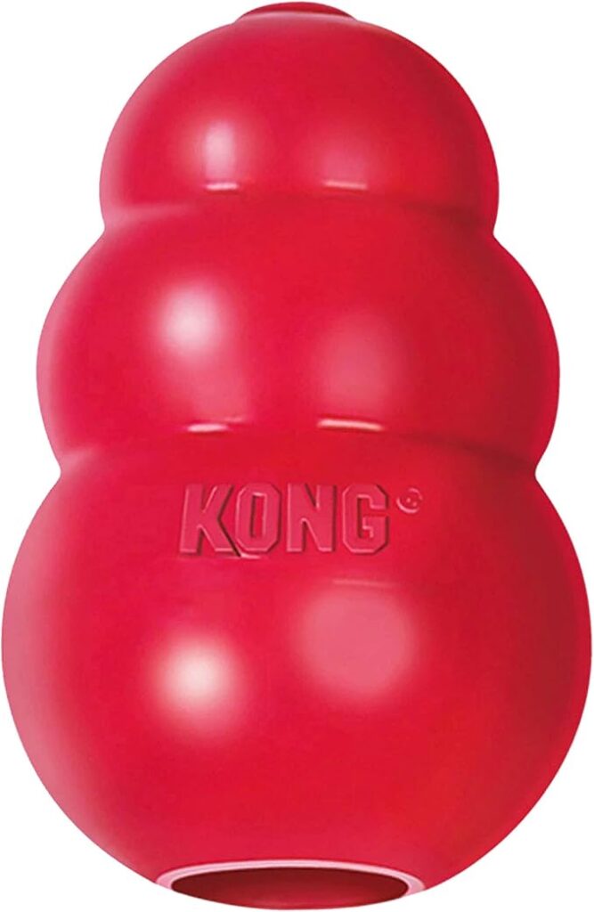 KONG Classic Stuffable Dog Toy - Fetch & Chew Toy for Dogs - Treat-Filling Capabilities & Erratic Bounce for Extended Play Time - Durable Natural Rubber Material - for Medium Dogs