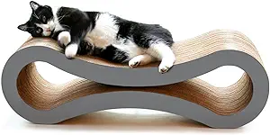 CATS LOVE IT: This wide infinity cat lounge cat scratcher is reversible and provides two sides for 2 times the scratching. The PetFusion cat scratcher includes organic catnip to sprinkle on the cat lounger. Designed to last longer than a cheaper cat scratch pad and a great addition to your cat accessories and cat supplies.
YOU’LL LOVE IT: Made of recycled corrugated cardboard and non-toxic glue this large cat scratcher for indoor cats will keep your cats engaged and will help protect your furniture as a cat scratch deterrent. The modern lounge cat scratcher design in gray, brown or white will look good in any home!
LONG LASTING CORRUGATED CARDBOARD CAT SCRATCHER: Each piece of Petfusion's cat scratchers for indoor cats is connected for greater strength and durability to keep the lounge scratcher in use for much longer than competitors.
LARGE CAT SCRATCHER AT A GREAT VALUE: Ultimate Cat Scratcher measures 34" x 10.5" x 10.5". The large cat lounger is large enough for multiple indoor cats, is a perfect replacement for other cat scratch pads, and a great addition to cat beds & furniture, cat tree for indoor cats, cat toys, cat tower, cat scratching post, and cat window perch.
12 MONTH WARRANTY: If you or your cat are not satisfied with the Petfusion Ultimate Cat Scratch Lounger or there was a manufacturing defect please contact us for support.