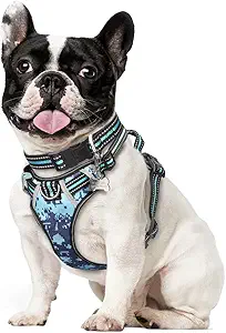 【Small Dog Harness with Lockable Collar】 This small size is not available for the weight under 25 lb. Adjustable Neck Girth: 13-18 inch, Chest Girth: 14-20 inch, Recommended Breeds: Small size dogs like Poodle, Pug, Puggle, Teddy, Chihuahua, Boston dog, Cokey, Havanese and more. Please determine your dog’s chest girth by measuring the broadest part of your dog’s chest when choosing size. A durable DOG COLLAR included.
【Reflective Straps & Sturdy Handle】Reflective straps of this easy control harness ensure your dog’s safety while out for a walk even at night; Sturdy Fabric Handle on the back helps you better control and assist your dog. Please do not use the collar to lead your dog if she/he pulls much. The D-ring in the front of harness would be perfect for you to attach by the leash.
【Adjustable & Customizable Neck And Chest Girth Fit】The fit of this pet harness can be completely customized for your pet using the slide adjusters at the chest and neck. Please note that there was a locking tab on the clasp. The snap in fasteners have a slide lock to keep securely fastened, double stitching, lots of reinforcement stitching at high stress points, easy to fit & put on & nicely padded for your dog's comfort.
【No Pull & Choke-Free】WINSEE dog harness featured with 2 Sturdy Metal D-Rings on front/back range for attaching leash, front clip prevent pulling and back for relaxed walking. The 2 D-rings are reinforced on the extensional part which is not easily ripped off even by heavy pulling. Pulling pressure is evenly distributed to the body to prevent Choking.
【Easy to Use】This dog vest harness designed with quick snap buckles& safe lock, make it easy and secure to put on and take off. This no pull dog harness is made with enhanced 1680D oxford fabric with high density to prevent from chewing or tearing up. Breathable mesh lining with soft sponge padding plate of this dog harness providing extra comfort and protection.