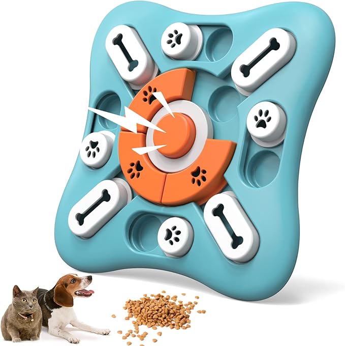 Interactive Dog Treat Puzzle Toys for IQ Training & Mental Stimulating,Fun Slow Feeder,Large Medium Small Dogs Enrichment Toys with Squeak Design