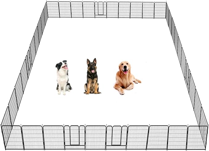 Dog Playpen,32/40/45 Inch Height in Heavy Duty, Folding Indoor Outdoor Anti-Rust Dog Exercise Fence, Portable Pet Playpen with Door for Large Medium Small Dogs and Pet (40 Panels, 45 Inch) Silver
Dog Crate Color】Silver
[Posts Sharp] The arrow design with 10 cm extension makes the insertion rod insert into the ground faster and more firmly
[Height Dog Fence] 24 inch/ 32 inch/ 40 inch/3 sizes available Meet the use of small, medium and large dogs
[Applicable Scenario] 8 Panels Work Indoor playpen For small Dogs Pen Puppy Playpen 16 Panels playpen outdoor pen outdoor RV camping outdoor dog fence garden yard
[Use TIPS] Proper pet pad can better protect the floor and reduce friction noise when used indoors