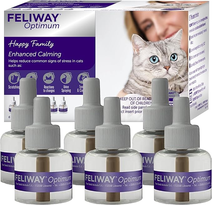 FELIWAY Optimum, Enhanced Calming Pheromone 30-day Refill – 6 Pack