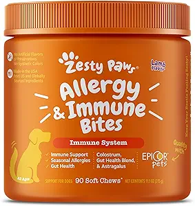 Zesty Paws Dog Allergy Relief - Anti Itch Supplement - Omega 3 Probiotics for Dogs - Digestive Health 