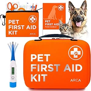 The Perfect Christmas Gift for Pet Owners: Ensure pet safety during holiday travels with this comprehensive first aid kit, a must-have for every dog owner’s travel accessories
Vet-Endorsed Holiday Essential: This Dog & Cat first aid kit, vet-reviewed and expertly crafted, offers superior emergency essentials, providing peace of mind as a thoughtful Christmas gift
Holiday Emergency Preparedness: Stocked with vital first aid supplies including a dog thermometer, muzzle, tick kit, and emergency flashlight, this kit is the ideal holiday gift to keep pets safe
Festive Pet Care Guide: Features a detailed manual with essential care tips for treating common issues, making it a valuable gift under the Christmas tree for pet owners who enjoy outdoor adventures with their pets
Essential for Holiday Adventures: Perfect for pet owners who take their companions hiking, jogging, or camping over the holidays, this first aid kit ensures safety and fun during all festive activities