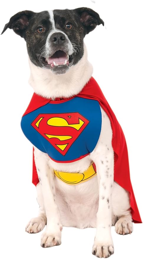 Includes: Superman Cape With Collar
Polyester, Exclusive Of Trim
Superman pet costume features red cape, chest piece with Superman logo and yellow belt
Search for Rubie's DC Comics matching people costumes, like Superman, Batman, Wonder Woman, Supergirl, Batgirl, The Flash, Green Lantern, Robin, Joker and many more for great group