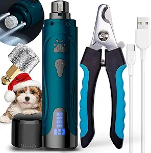 【Grind Faster, Save More】 Professional dog nail clipper and dog nail grinder are both included. Even for a new-beginner, the dog nails can ben filed at home like a pro, fast and comfortably. Usually, a dog/cat nail clipping or grinding costs about $40. From today on, dog/cat persons can save at least $1000 per year with this pet nail tool!
【3-Speeds & 3 Grinding Ports】 The dog nail trimmer has 3 rotation speed setting, powerful enough to support nail grinding of any hardness. And the 3 ports matches small, medium or large pet nails size. You can do home nail grooming like a professional via the appropriate port and speed
【Super Quiet & Low Vibration】 The working sound is lower than 40dB, NO freaking out our pet anymore. the nail grinding can be done even when pet is sleeping
【LED Lighting & Power Percentage Display】 2 LED bulbs help locate the quick easily and therefore avoid hurting nail quick. Remaining power is displayed by percentage, reminding dog / cat persons to recharge timely and avoid sudden power interruptions during nail trimming
【Type-C USB Rechargeable】 Yabife abandoned traditional special charging port, any type-C cable can charge the grinder fast. Save lots of money for buying extra charging cable. And the large capacity battery runs up to 12 hours after a refill, filing down at least 15 dogs at a charge