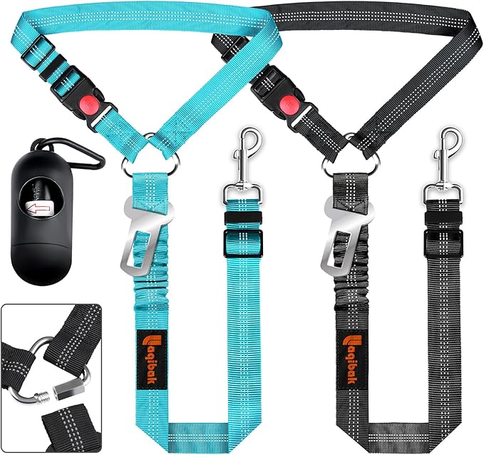 【Lifetime After-sale Service】 Worry-Free After-Sales Service. If you have any questions for our pet seat belts for car, please let us know!
【3-in-1 Multiple Uses Designed】 For effective restraint and protection during travel. The dog seatbelt can be hung on the seat back rest or inserted separately in the seat belt buckle, Dog Car Seat Cover,Equipped with elastic elastic rope and reflective rope design, can be used as a dog leash, so that you hold the dog partner safe night walk. Dog seat belt harness for car is perfect for pet lovers who like to take their dogs on the road, to ensure the safety of your dog while you drive.
【Sturdy Design】 Specially designed removable car dog seatbelt, in the separate use of seat belt buckle, can be hung on the car headrest buckle accessories to remove, can prevent dogs chew buckle accessories. How well your pup is trained cannot promise that he will not tug, pull and chew on the dog car seat belts during the car ride, our dog seat belt harness for car is made of high-density nylon fabric, and the material of dog car harness is particularly sturdy.
【Convenient Design】 Put the car with a simple dog seatbelt tether on the car headrest, dog car harness it only takes a few seconds to will fasteners locked. The dog safety belt for car also features a 360° swivel attach, Preventing dog car seat belts from getting tangled together, the dog car harness also allows your dog to move safely in a small area and enjoy the ride.
【Best Gifts Choice for Pet Lovers】 Not only is our dog seat belt harness for car perfect for everyday use, but it also makes a great gifts idea for Dog Car Seat Cover. Whether you're looking for a birthday, Mother's Day, Christmas, or new puppy gifts, our dog car leash is sure to delight most pet owner.