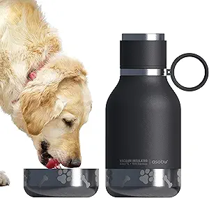 PERFECT COMBO - A 37 Ounce Stainless steel bottle with a removable dog bowl on the base
DETACHABLE BOWL - The base of the bottle detaches easily to fill with water for your pet to help encourage and train your dog to drink from clean water sources.
ANTI-SLIP BOTTOM - The bowl has an anti slip base for easy use no matter the size of your pet
EASY GRIP HANDLE - Going for a walk with your dog and holding your phone,leash and the water can challenging but our easy grip handle makes that much simpler
VACUUM INSULATED - No matter how long you spend outside, the water will stay nice and chilled for hours for you and your dog to share