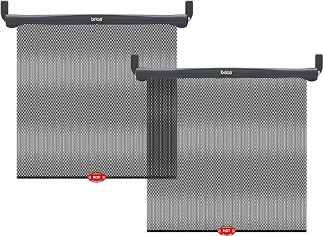 Munchkin® Brica® Sun Safety™ Car Window Roller Shade with White Hot® Heat Alert, Black, 2 Count (Pack of 1)