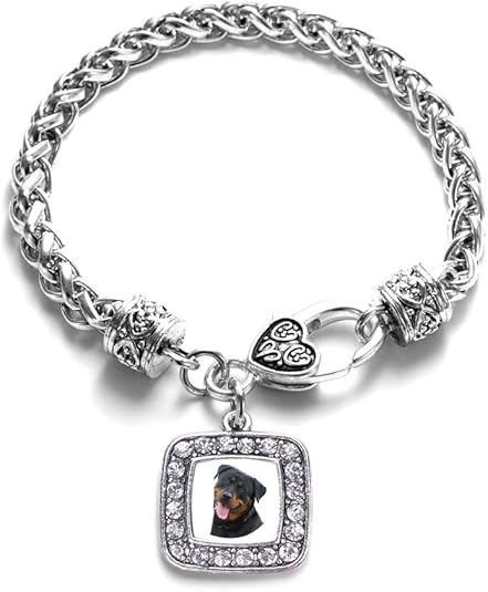 Inspired Silver - Silver Square Charm Bracelet with Cubic Zirconia Jewelry