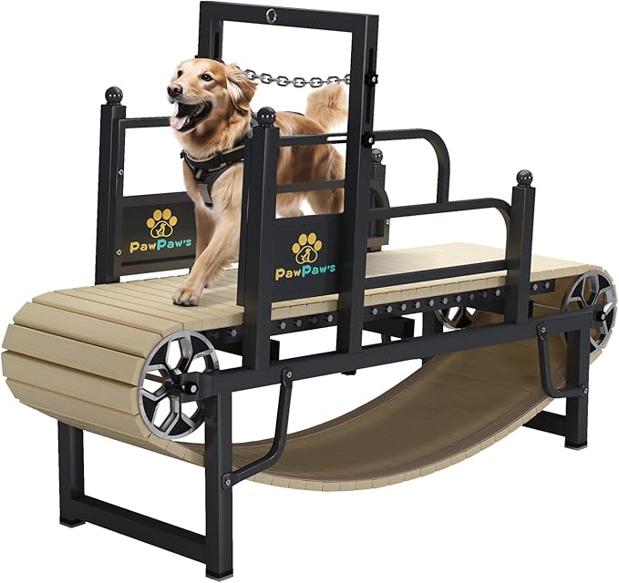 PawPaw's Dog Treadmill for Large Dogs, Medium Dogs with Brake. Dog Slatmill for Healthy & Fit Dog Life, Dog Treadmill for Indoor & Outdoor. Treadmill for Dogs up to 220 lbs