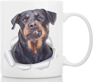 Funny Rottweiler Coffee Mug - Ceramic Dog Coffee Mug - Perfect Rottweiler Gifts for Dog Lovers - Cute Rottweiler Home Decor for Rottie Mom - Great Birthday or Christmas Surprise for Dog Owner