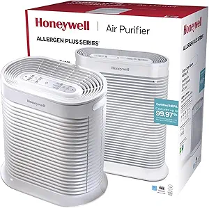 Honeywell AllergenPlus HEPA Air Purifier, Airborne Allergen Reducer for Extra Large Rooms, Reduces Allergens, Smoke, Wildfire Smoke, Pollen, Pet Dander and More, White