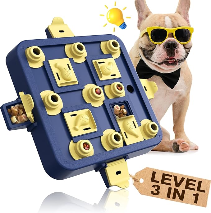 KADTC Dog Puzzle Toy for Small/Medium/Large Smart Dogs Mental Stimulation Boredom Busters Keep Them Busy Enrichment Toys Puzzles Food/Treat Feeder Level 3 2 1 Mentally Stimulating Puppy Brain Game