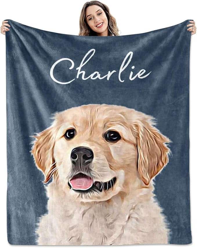 Custom Pet Blanket Pet Photo and Name, Custom Dog Blanket Personalized Dog Blankets Cat Picture Blanket Pet Photo Blanket Dog Dad Gift, Custom Dog Blanket with Photos, Sherpa Throw Blanket