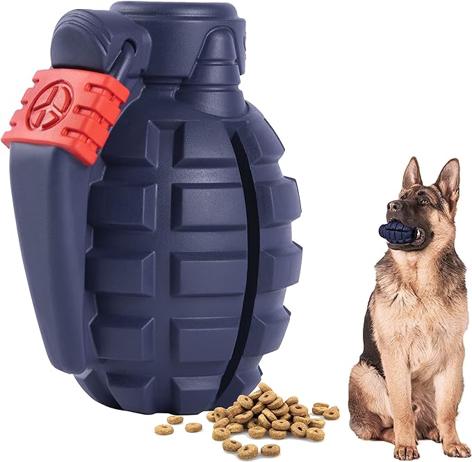 Dog Toys for Aggressive Chewers Large Breed, Rubber German Shepherd Toys,Indestructible Interactive Treat Toys for Large Medium Dogs, Food Grade Tough Dog Toys, Fun to Chew, Chase and Fetch (Blue)