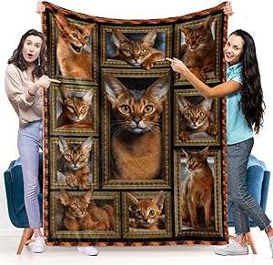 ULTRA-SOFT FLEECE MATERIAL: Experience the ultimate comfort and warmth with our Abyssinian Cat Theme Blanket. Crafted from luxurious fleece, this blanket is incredibly soft to the touch, providing a cozy and snuggly experience.
CHARMING ABYSSINIAN CAT DESIGN: Our blanket features an adorable Abyssinian cat print that will melt the hearts of cat moms, cat dads, and cat lovers of all ages. The captivating design captures the essence of these lovable feline companions and adds a touch of cuteness to any room.
VERSATILE AND PRACTICAL: Whether you're curling up on the couch, taking a nap, or enjoying a movie night, our blanket is the perfect companion. Its generous size and lightweight construction make it ideal for all occasions. Use it as a throw blanket, a cozy wrap, or even as a decorative piece to enhance your living space.
EXCEPTIONAL QUALITY AND DURABILITY: Designed to withstand everyday use, our Abyssinian Cat Theme Blanket is made to last. The high-quality material ensures long-lasting softness and retains its vibrant colors even after multiple washes, providing you with years of enjoyment.
THE PERFECT GIFT FOR CAT LOVERS: Searching for a thoughtful and unique gift? Look no further! Our Abyssinian Cat Theme Blanket is a delightful present for birthdays, holidays, or special occasions. It's suitable for cat moms, cat dads, women, men, and even children who adore Abyssinian cats. Wrap them in warmth and love with this charming blanket.